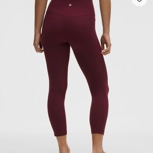 Lululemon Burgundy High-Rise Cropped Leggings